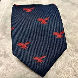 Turnbull & Asser Navy Blue Tie W/ Red Eagle Motif NWOT 3.5” Wide 58” Long